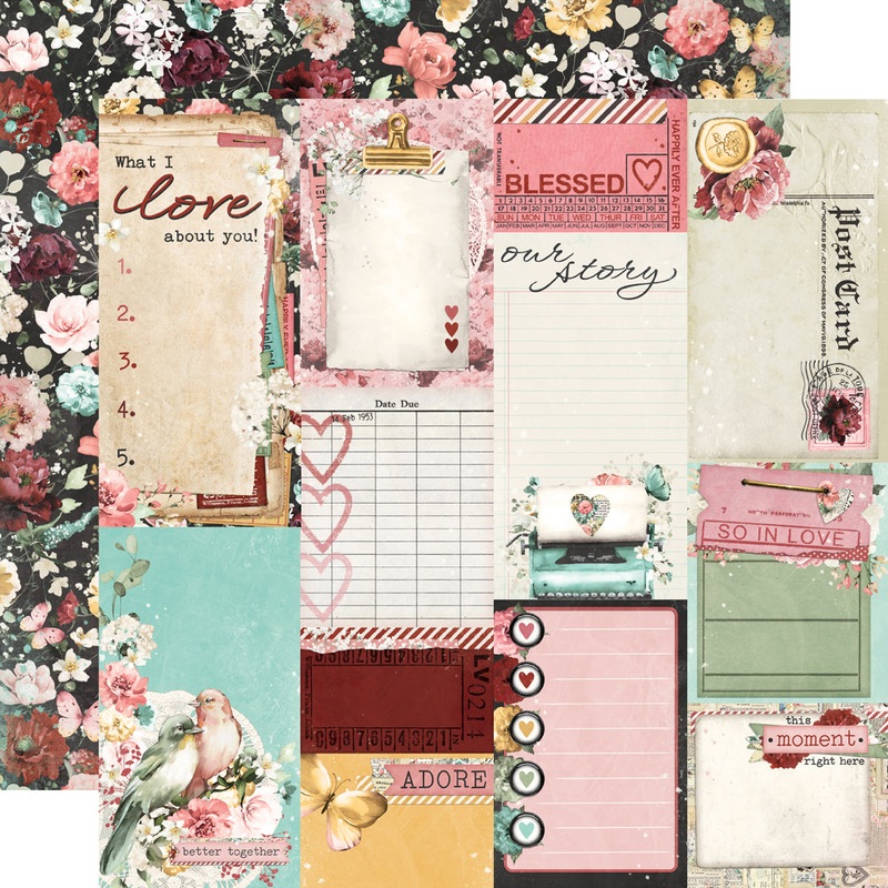 Simple Stories – Simple Vintage Love Story – 12×12 Single Sheet – Journal Elements