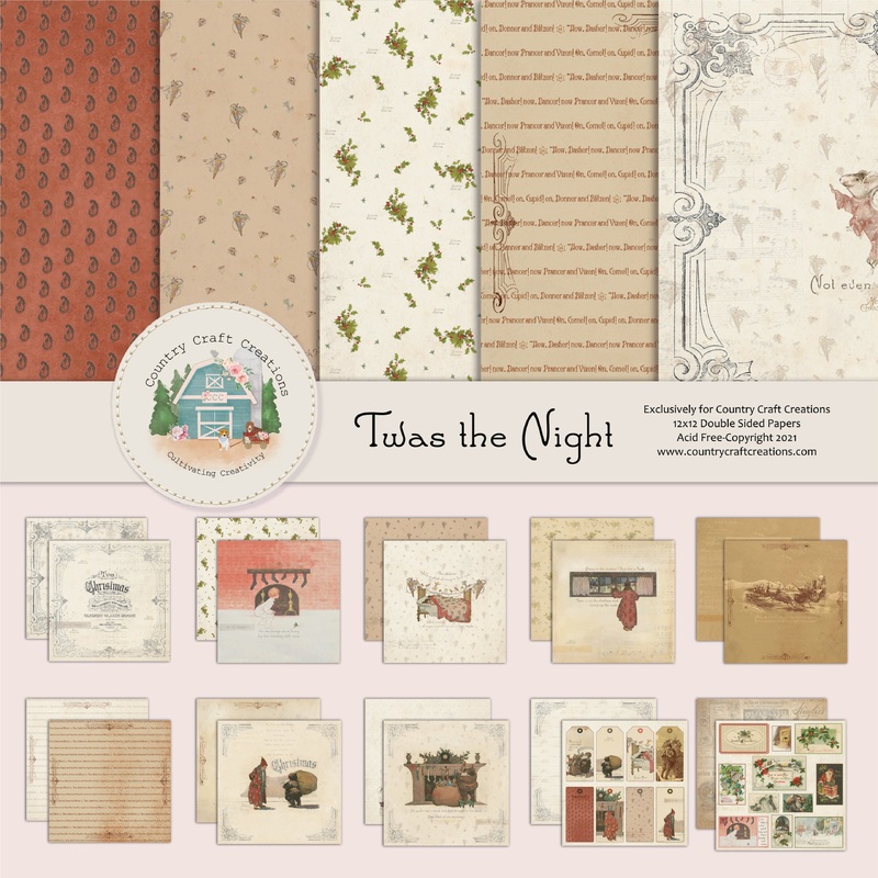 – Twas the Night – 8×8 – Cotton Bristol