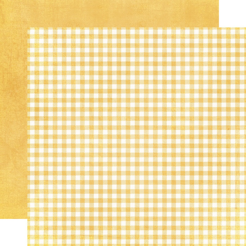 Simple Stories – Simple Vintage Spring Garden – 12×12 Single Sheet – Buttercup Gingham