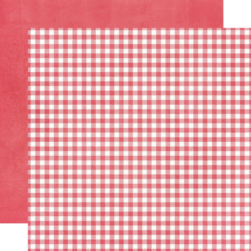 Simple Stories – Simple Vintage Spring Garden – 12×12 Single Sheet – Radish Gingham