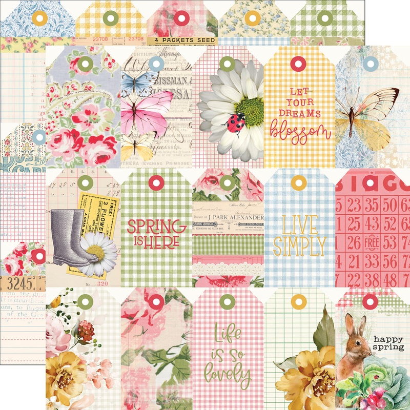 Simple Stories – Simple Vintage Spring Garden – 12×12 Single Sheet – Tag Elements
