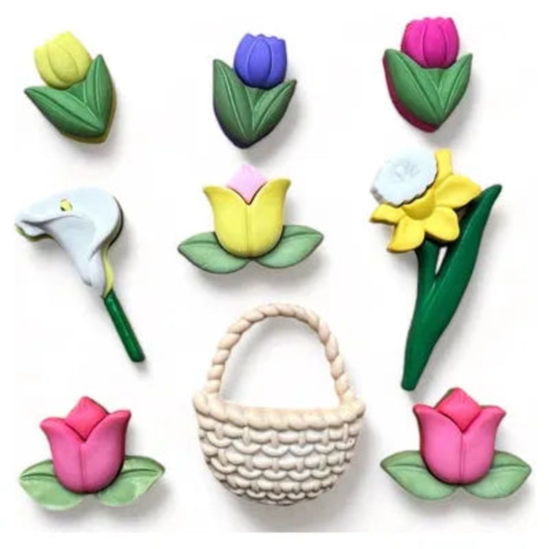 Buttons Galore & More – Buttons – Easter Flowers / 4471