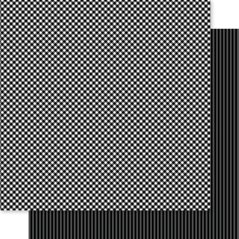 Bella Blvd – Bella Besties – Gingham & Stripes Collection – 12×12 Single Sheets – Black / BB2913