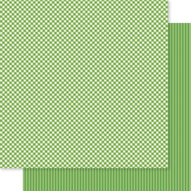 Bella Blvd – Bella Besties – Gingham & Stripes Collection – 12×12 Single Sheets – Guacamole / BB2906