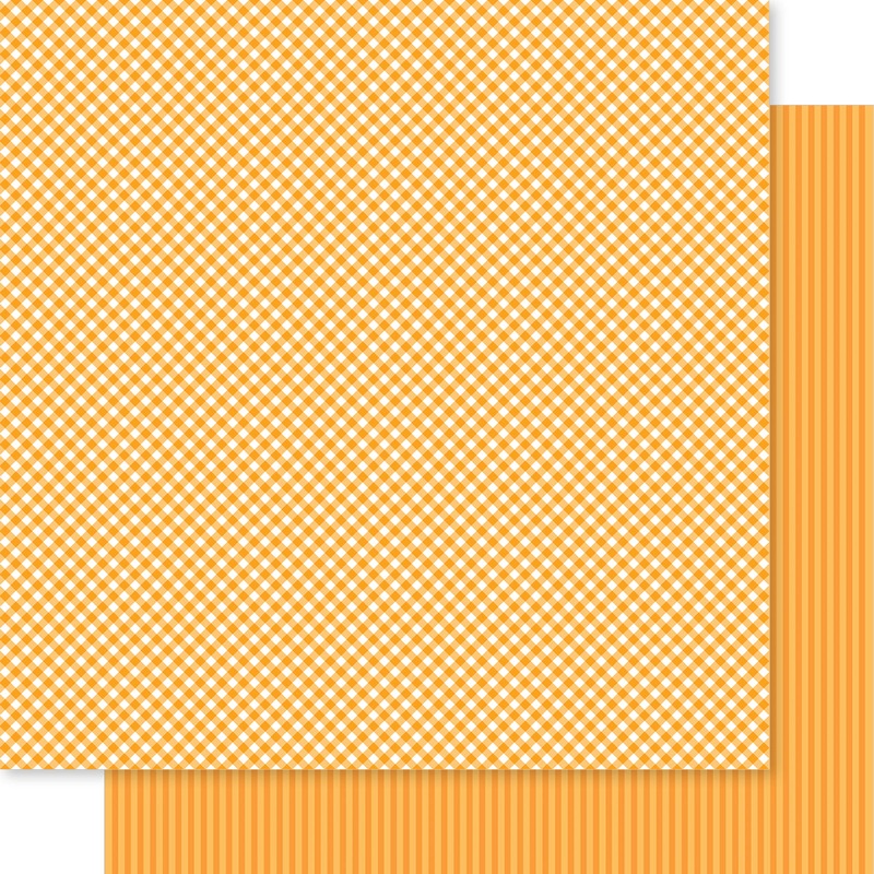 Bella Blvd – Bella Besties – Gingham & Stripes Collection – 12×12 Single Sheets – Orange / BB2903