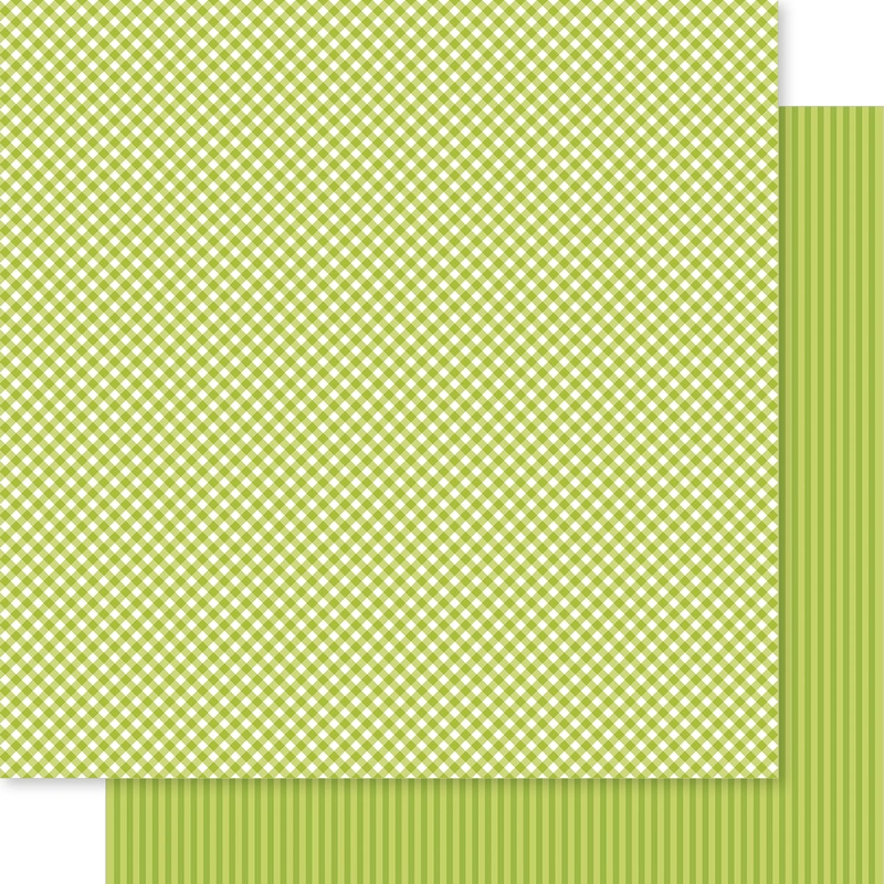 Bella Blvd – Bella Besties – Gingham & Stripes Collection – 12×12 Single Sheets – Pickle Juice / BB2905