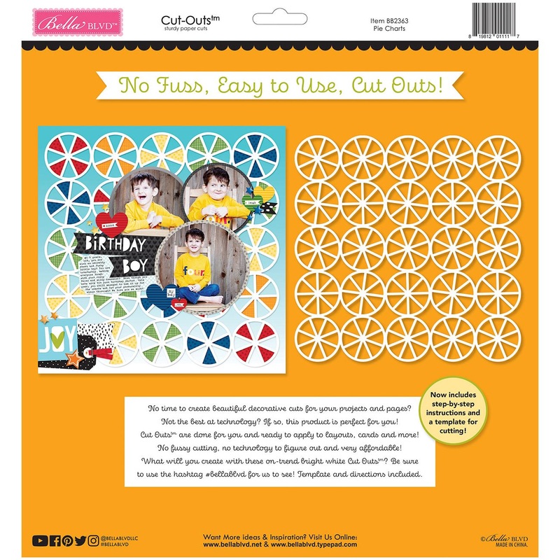 Bella Blvd – Let’s Scrapbook! Collection – Coordinating – Cut Outs – Pie Charts / BB2363