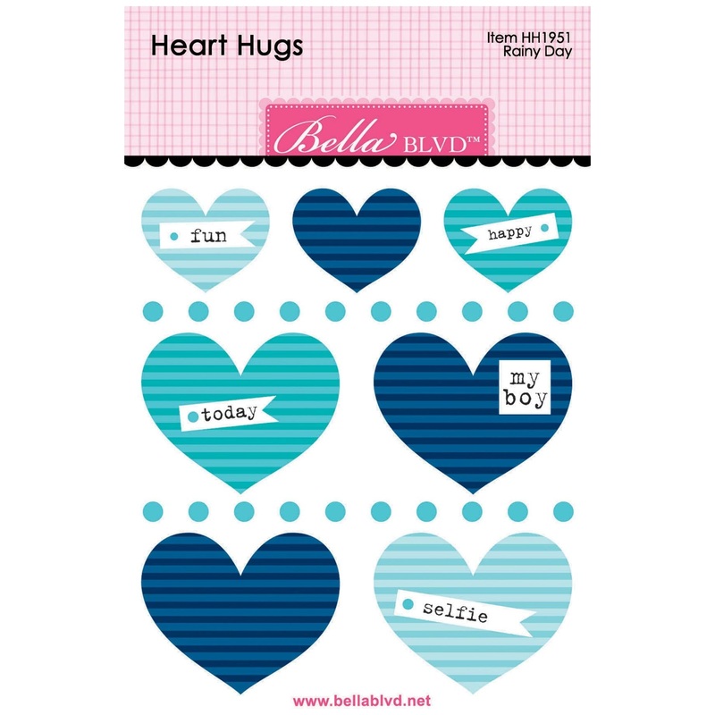 Bella Blvd – Let’s Scrapbook! Collection – Coordinating – Heart Hugs – Rainy Day / BB1951