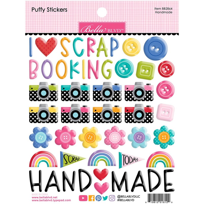 Bella Blvd – Let’s Scrapbook! Collection – Puffy Stickers – Handmade / BB2864