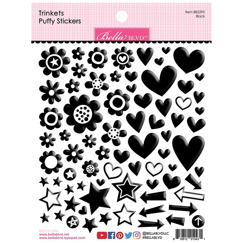 Bella Blvd – Trinkets Puffy Stickers – Black / BB2295