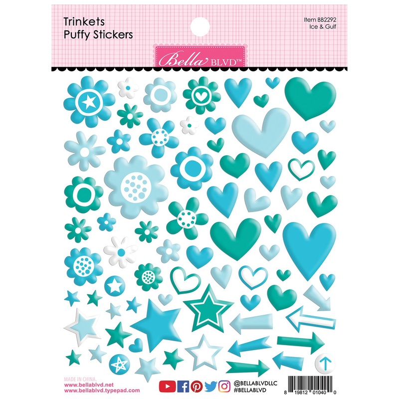 Bella Blvd – Trinkets Puffy Stickers – Ice & Gulf / BB2292