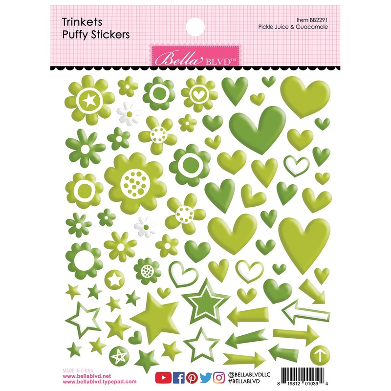 Bella Blvd – Trinkets Puffy Stickers – Pickle Juice & Guacamole / BB2291