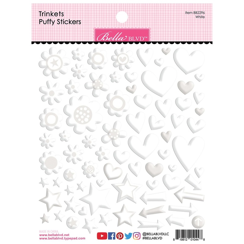 Bella Blvd – Trinkets Puffy Stickers – White / BB2296
