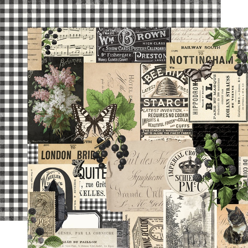 Simple Stories – Simple Vintage Essentials Color Palette – 12×12 Single Sheet – Black Collage