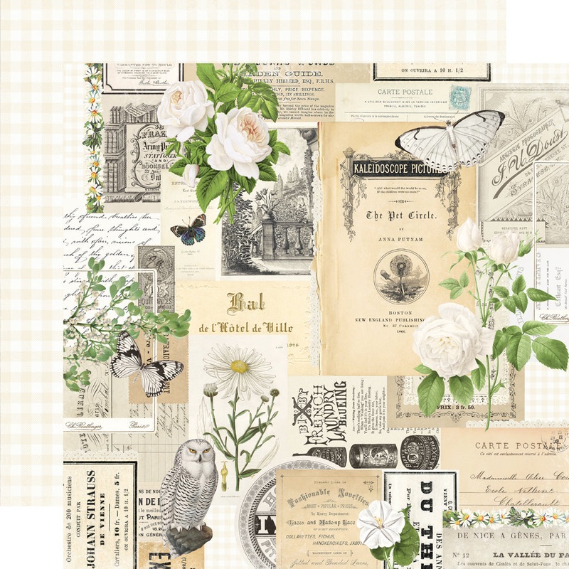 Simple Stories – Simple Vintage Essentials Color Palette – 12×12 Single Sheet – Cream Collage