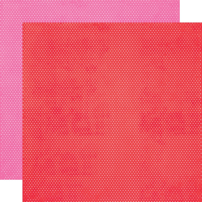 Simple Stories – Simple Vintage Essentials Color Palette – 12×12 Single Sheet – Dots / Red & Pink