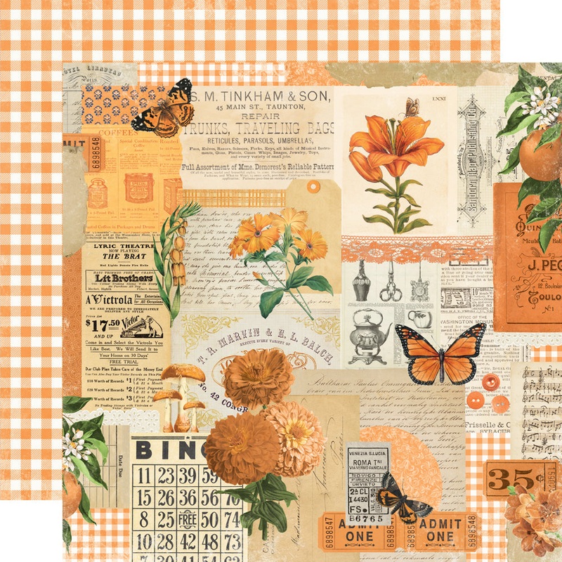 Simple Stories – Simple Vintage Essentials Color Palette – 12×12 Single Sheet – Orange Collage