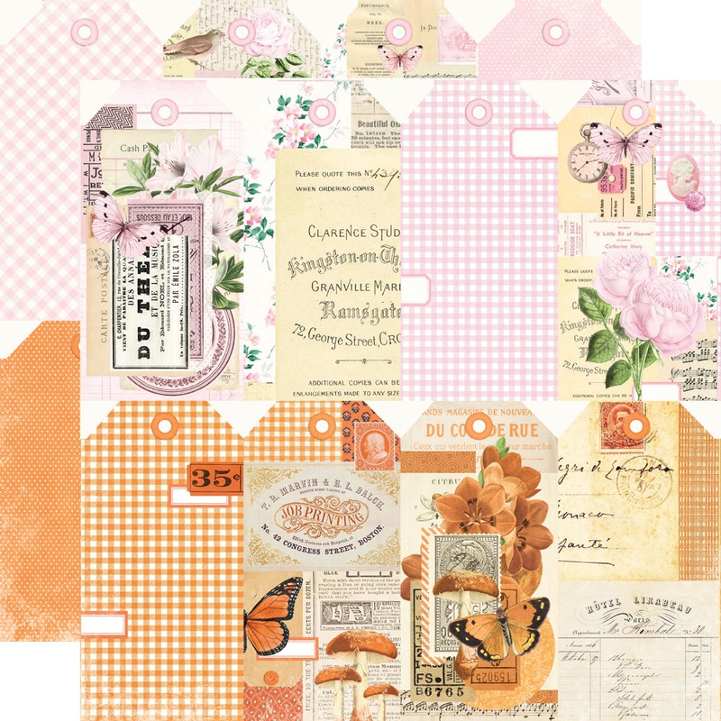 Simple Stories – Simple Vintage Essentials Color Palette – 12×12 Single Sheet – Tags / Blush & Orange