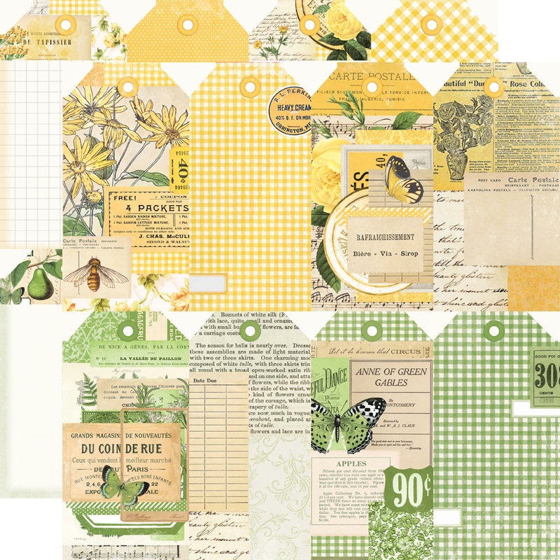 Simple Stories – Simple Vintage Essentials Color Palette – 12×12 Single Sheet – Tags / Yellow & Green