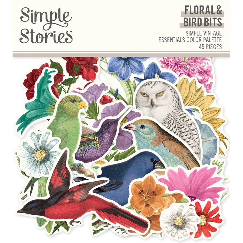 Simple Stories – Simple Vintage Essentials Color Palette – Bits & Pieces / Floral & Birds