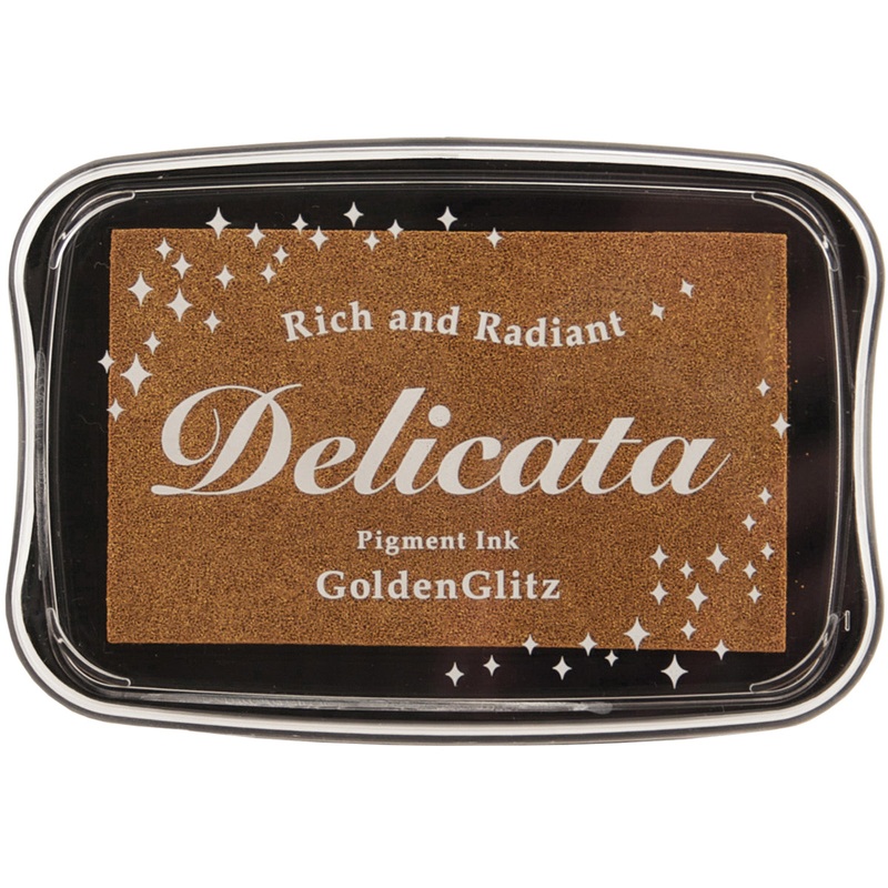 Tsukineko – Delicata Pigment Ink Pad – Golden Glitz