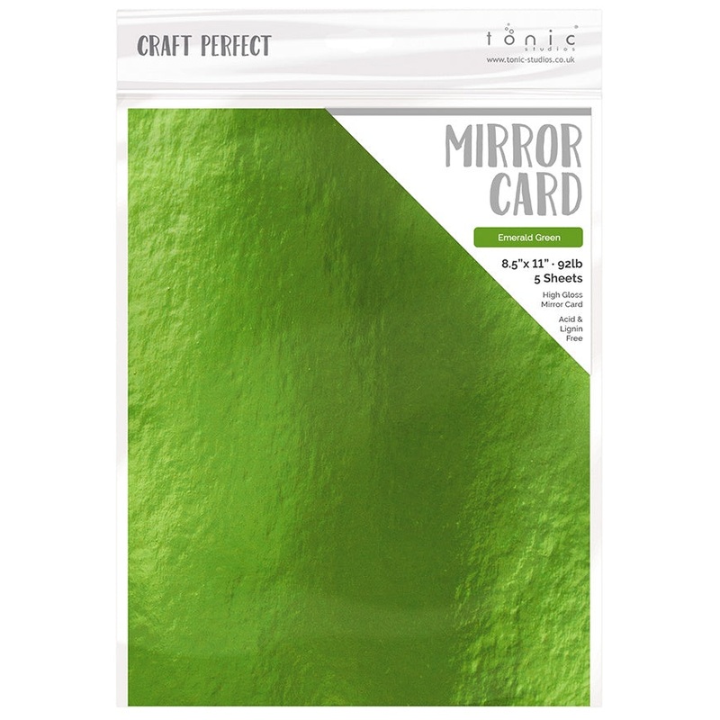 Tonic Studio – Craft Perfect Mirror Cardstock – 8.5″X11″ 5/Pkg – High Gloss / Emerald Green