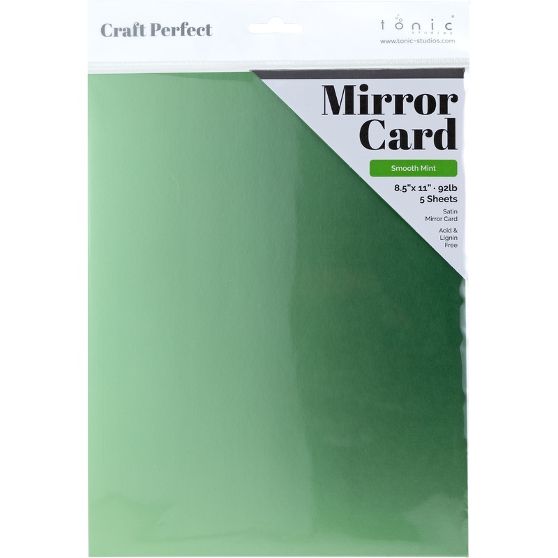 Tonic Studio – Craft Perfect Satin Mirror Cardstock – 8.5″X11″ 5/Pkg – Smooth Mint