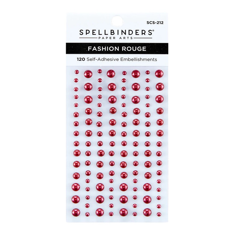 Spellbinders – Embellishments – Pearl Dots – Self Adhesive / Fashion Rouge