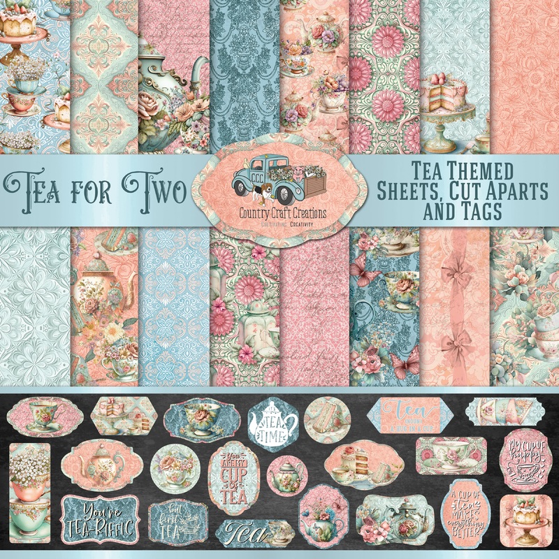 – Tea For Two – 8×8 – Cotton Bristol