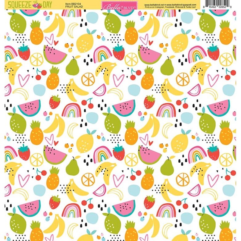Bella Blvd – Squeeze The Day – 12×12 Single Sheets – Fruit Salad / BB2104