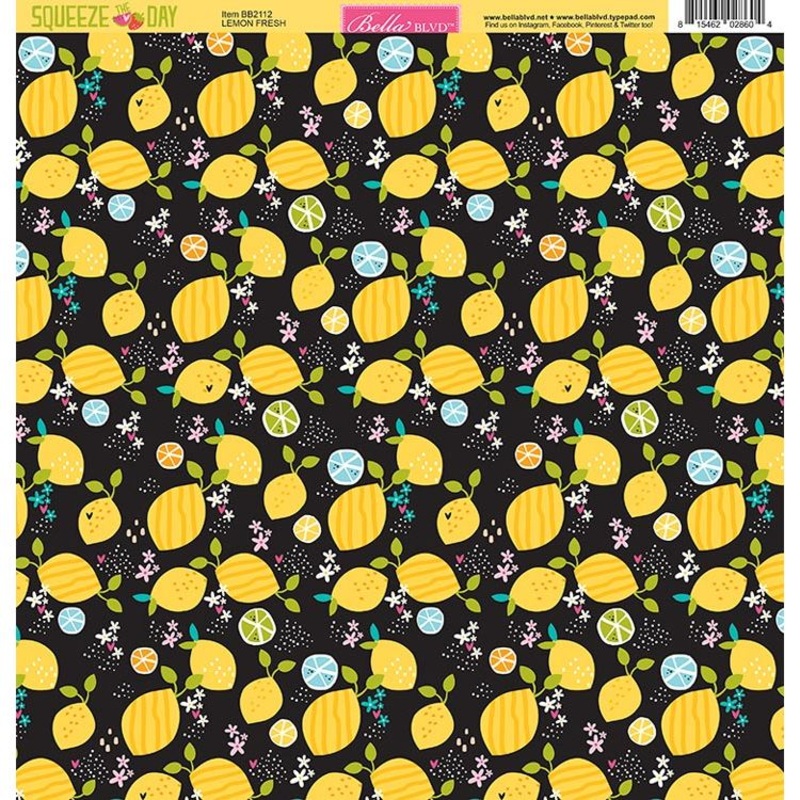 Bella Blvd – Squeeze The Day – 12×12 Single Sheets – Lemon Fresh / BB2112