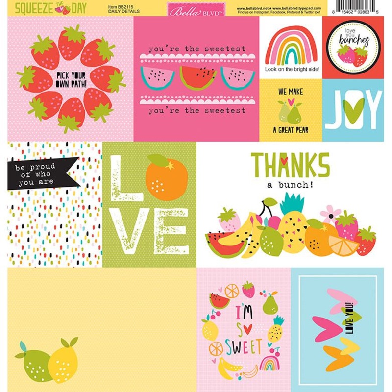 Bella Blvd – Squeeze The Day – 12×12 Single Sheets – Squeeze The Day Daily Details / BB2115