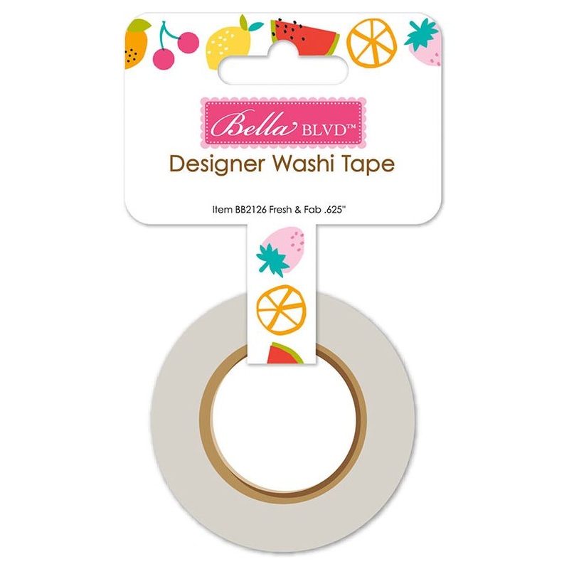 Bella Blvd – Squeeze The Day Collection – Coordinating – Washi Tape .625″ – Fresh & Fab / BB2126