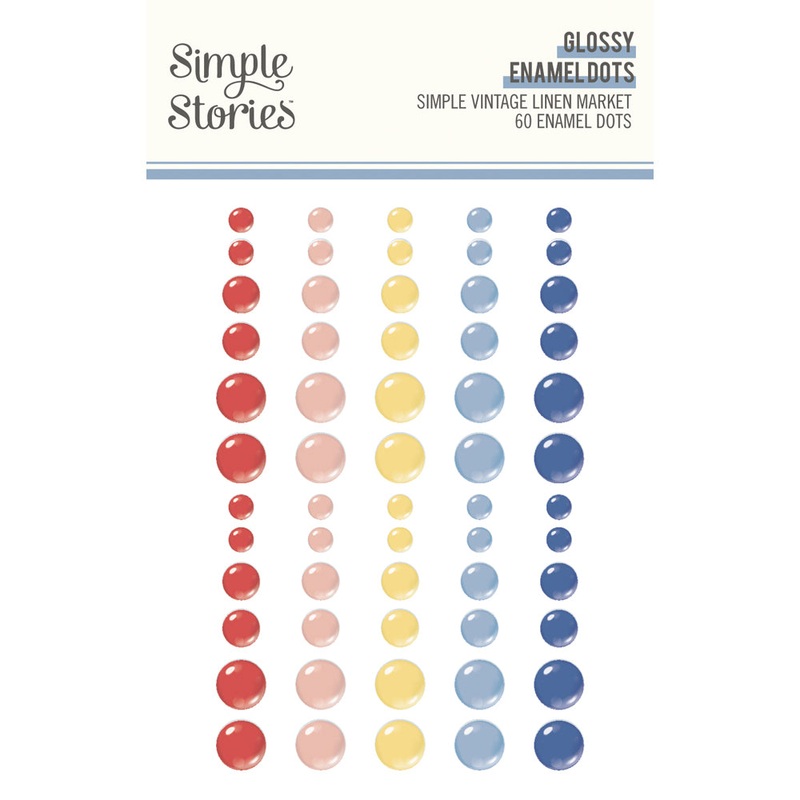 Simple Stories – Simple Vintage Linen Market – Glossy Enamel Dots