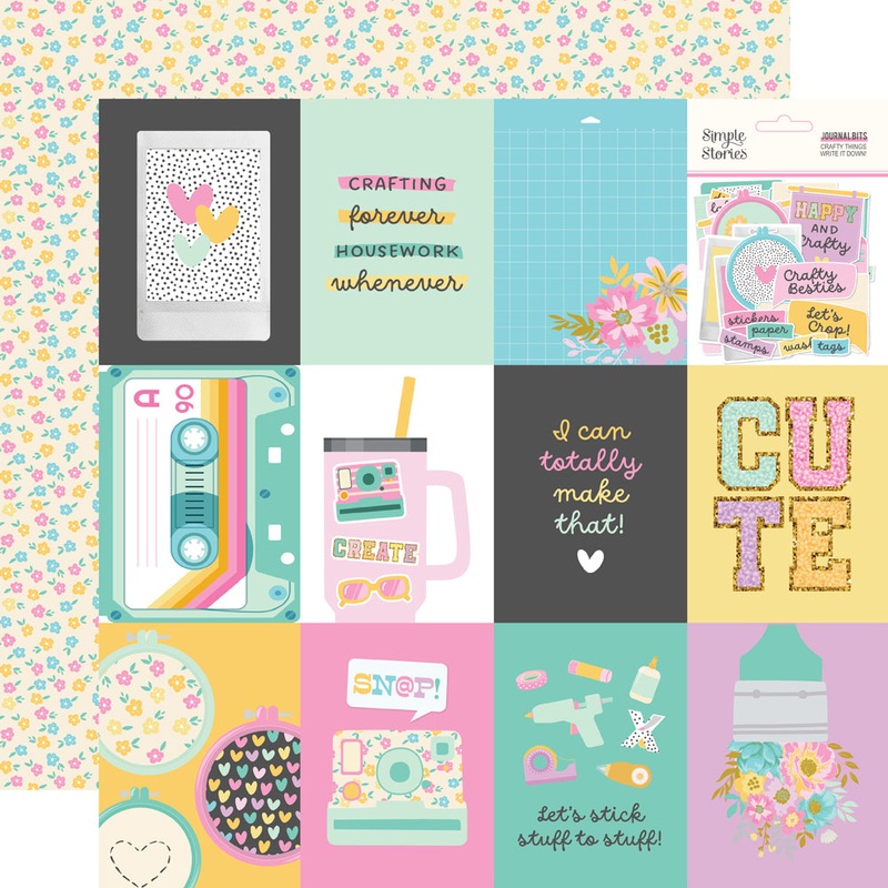 Simple Stories -Crafty Things – 12×12 Single Sheet – 3×4 Elements