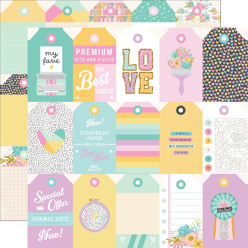 Simple Stories -Crafty Things – 12×12 Single Sheet – Tags Elements