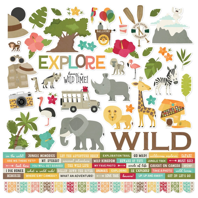 Simple Stories – Say Cheese Wild – 12 x 12 Cardstock Stickers