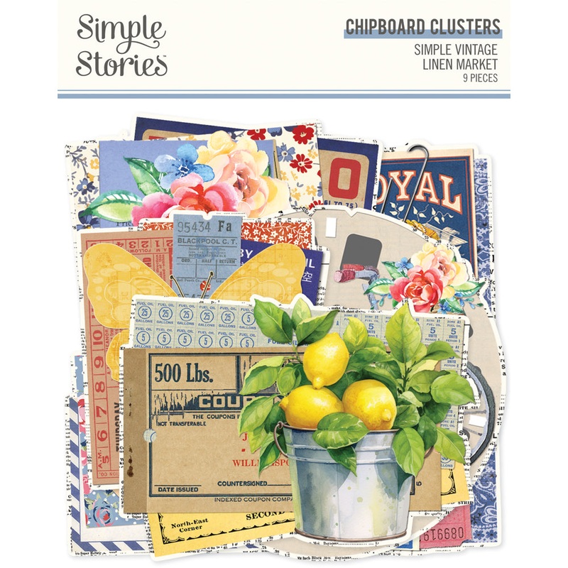Simple Stories – Simple Vintage Linen Market – Chipboard Clusters