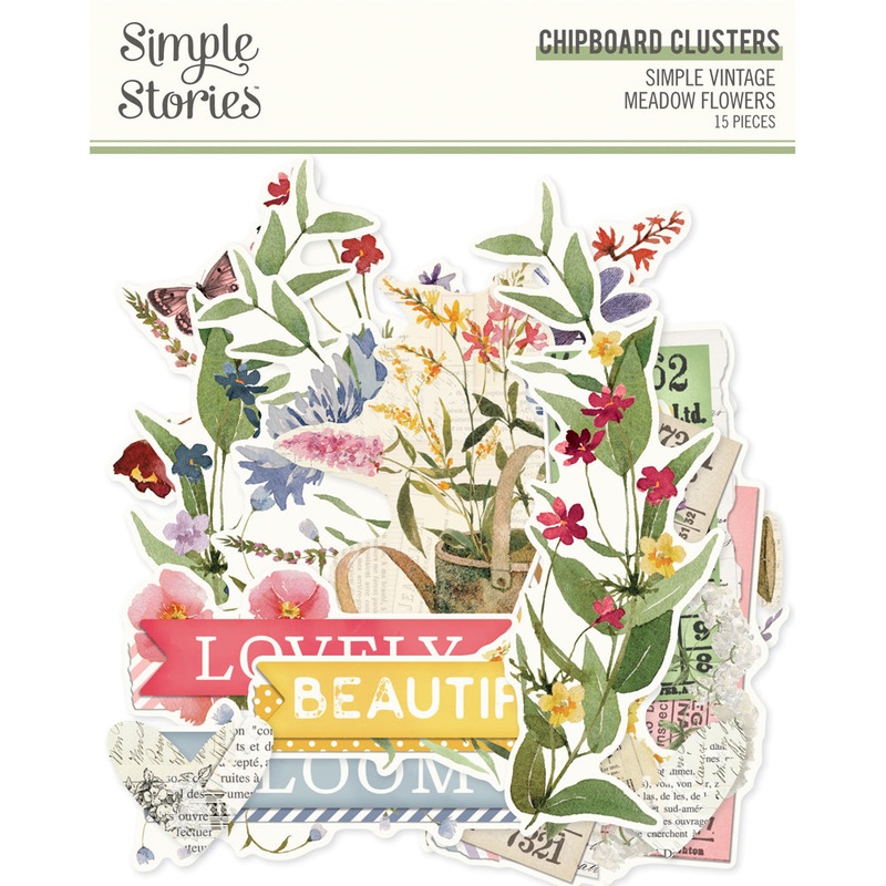 Simple Stories – Simple Vintage Meadow Flowers – Chipboard Clusters