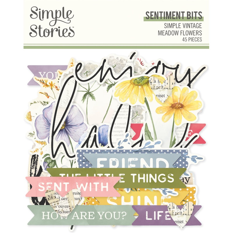 Simple Stories – Simple Vintage Meadow Flowers – Sentiment Bits & Pieces