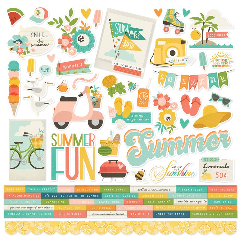 Simple Stories – Summer Snapshots – 12 x 12 Cardstock Stickers
