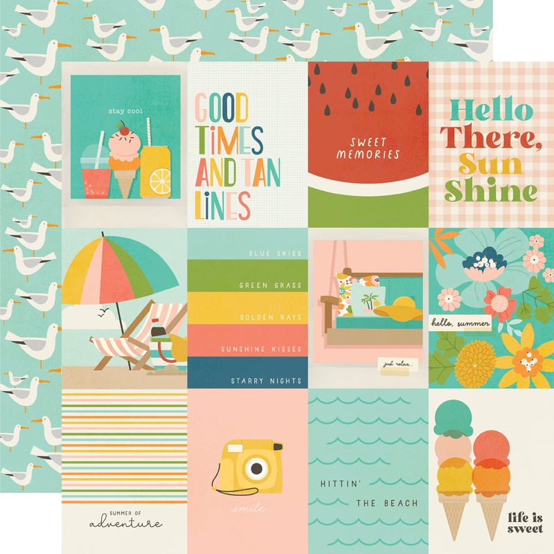 Simple Stories – Summer Snapshots – 12×12 Single Sheet – 3×4 Elements