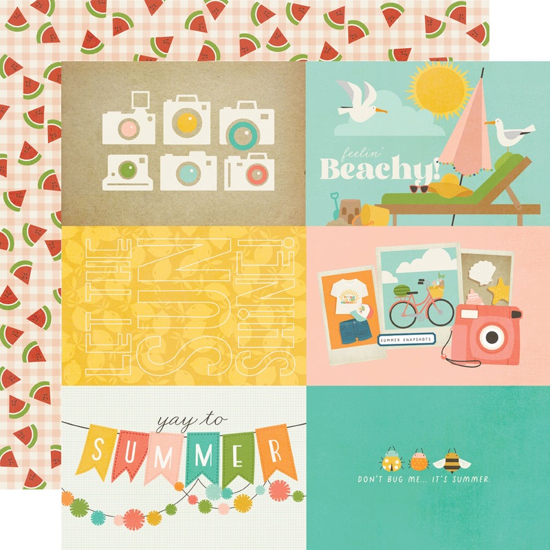 Simple Stories – Summer Snapshots – 12×12 Single Sheet – 4×6 Elements