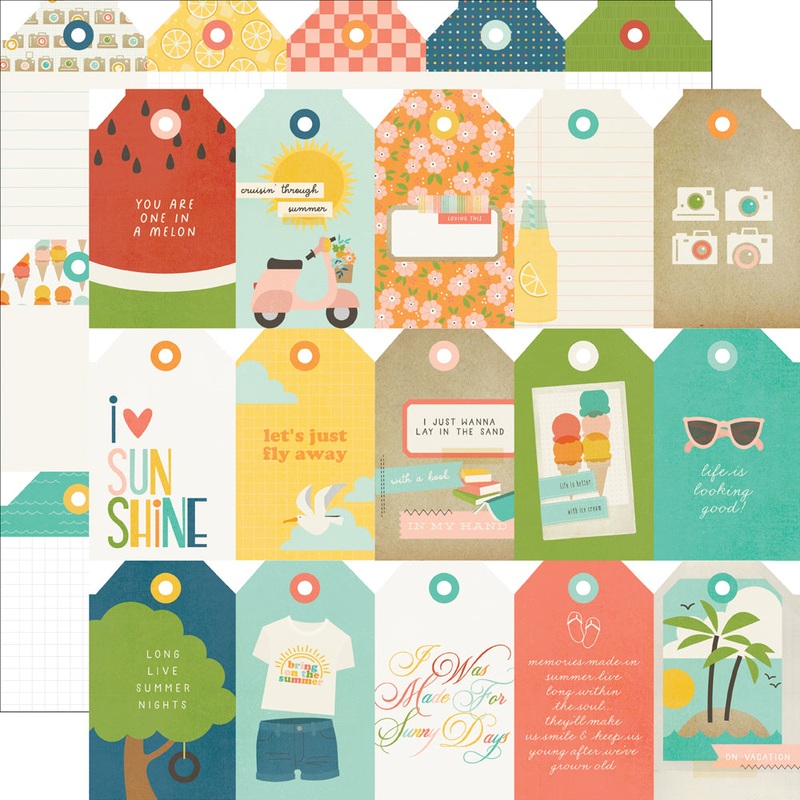 Simple Stories – Summer Snapshots – 12×12 Single Sheet – Tags Elements