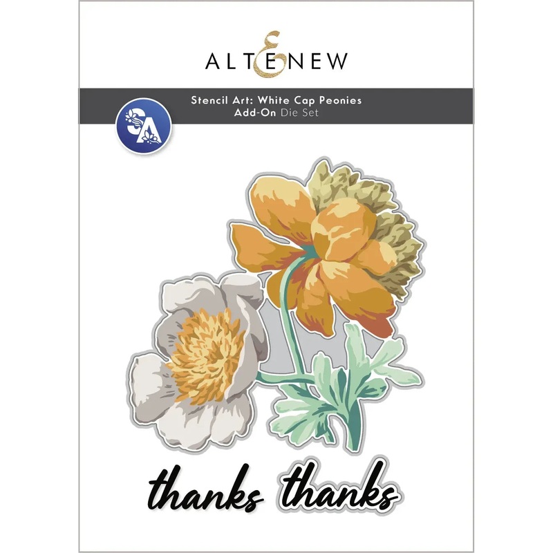 Altenew – Stencil Art: White Cap Peonies Add-On Die