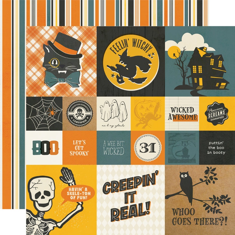 Simple Stories – Scary Stories – 12×12 Single Sheet – 2×2/4×4 Elements