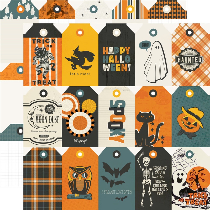 Simple Stories – Scary Stories – 12×12 Single Sheet – Tags Elements