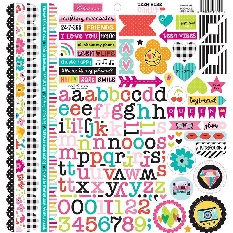 Bella Blvd – Teen Vibe Caitlyn – Doohickey Cardstock Stickers