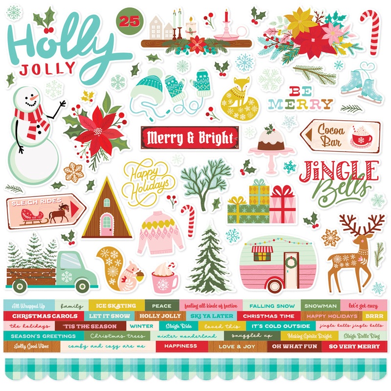 Simple Stories – Snow Pine Lodge – 12 x 12 Cardstock Stickers