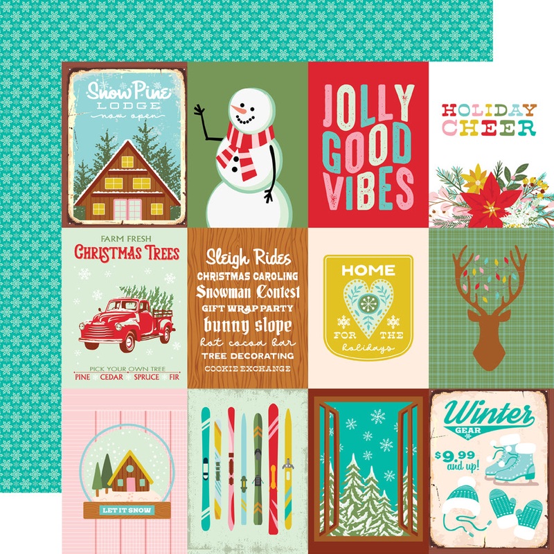 Simple Stories – Snow Pine Lodge – 12×12 Single Sheet – 3×4 Elements